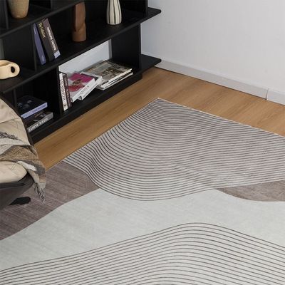 Infinity Polysilk Printed Geometric Rugs 80X150 White Multi