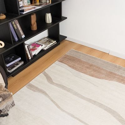 Infinity Polysilk Printed Modern Rugs 80X150 Neutral