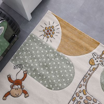 Luna Kids Animal Pattern Rugs 120X180 -White Multi