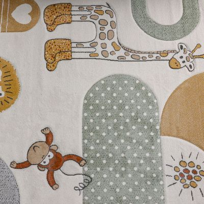 Luna Kids Animal Pattern Rugs 120X180 -White Multi