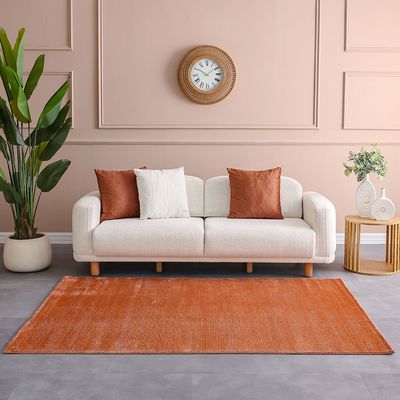 Blaire Solid Textured Rugs 160X230 -Rust