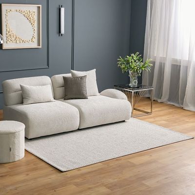 Prism Solid Textured Rugs 120X180 -Cream