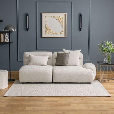Prism Solid Textured Rugs 120X180 -Cream