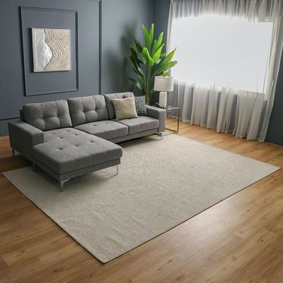 Prism Solid Textured Rugs 200X300 -Cream