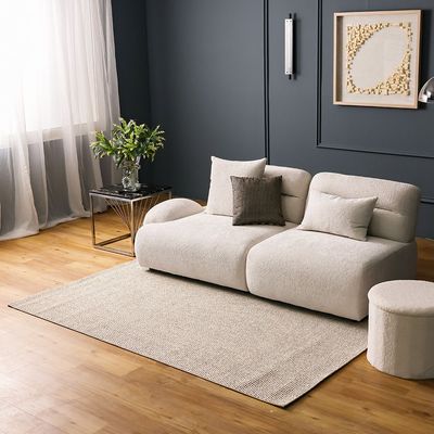 Prism Solid Textured Rugs 120X180 -Beige
