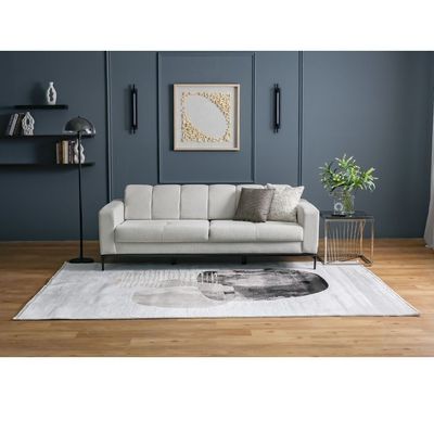 سجاد غاليريا مودرن أبستراكت بنقوش 200×300 رمادي وأبيض  