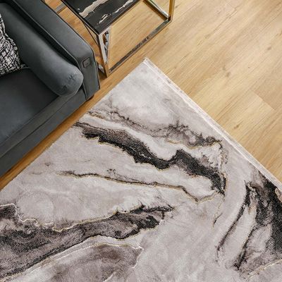 Galleria Modern Abstract Patterned Rugs - Grey/Black - 160x230 cm  