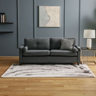 سجاد غاليريا مودرن أبستراكت بنقوش 240×340 رمادي وأسود 