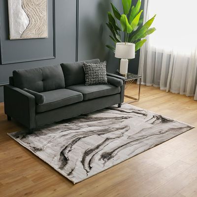 Galleria Modern Abstract Patterned Rugs - Grey /Black - 240x340 cm  