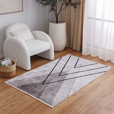 Galleria Modern Geometric Patterned Rugs - Grey/Black - 100x200 cm 