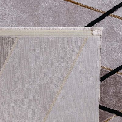 Galleria Modern Geometric Patterned Rugs - Grey/Black - 100x200 cm 