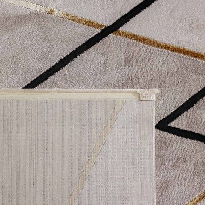 Galleria Modern Geometric Patterned Rugs 160X230 Grey &Black  