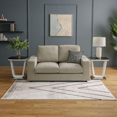 سجاد غاليريا بنقوش هندسية عصرية 240×340 رمادي وأسود 