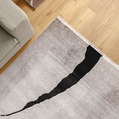 Galleria Modern Abstract Patterned Rugs - Grey/Black - 100x200 cm  