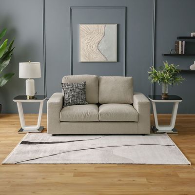 سجاد غاليريا مودرن أبستراكت بنقوش 120×180 رمادي وأسود  