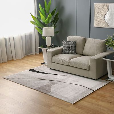 Galleria Modern Abstract Patterned Rugs - Grey &Black - 160x230 cm  