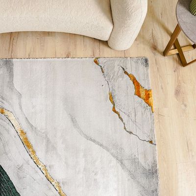 Venice Modern Abstracts Patterned Rugs 160X230 Green &White 