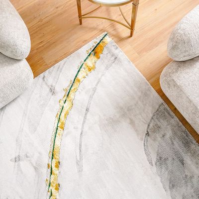 Venice Modern Abstracts Patterned Rugs 200X300 Green &White 