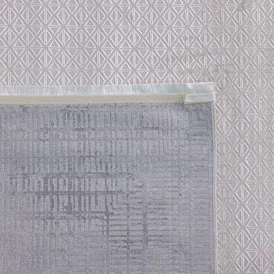 Pearl Art Silk Contemporary Rug - Cream & Black - 160x230 cm