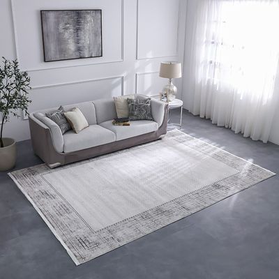 Pearl Art Silk Contemporary Rug - Cream & Black - 240x340 cm