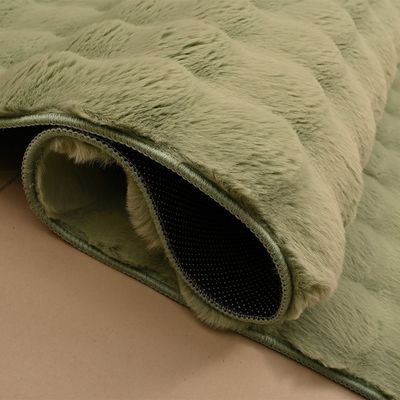 Bubble Pebbles Faux Rabbit Fur Cpc-25 200X300 800Gsm-Olive Green