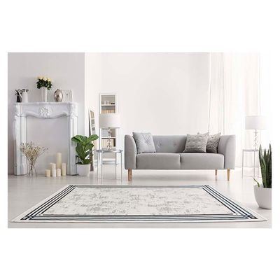 Rugs Simge 288X400 White / Blue