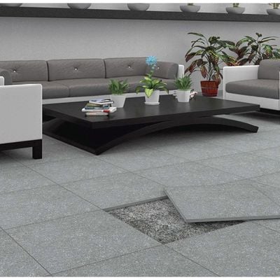 Indian Milano Outdoor Floor Tile (10) Fossile Gray Rustic Matt 60X60X2Cm (2 Nos/Ctn,0.72Sqm)
