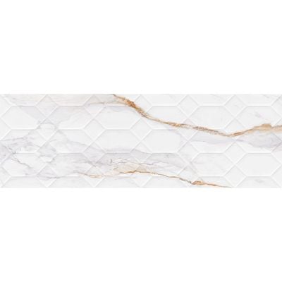 Indian Milano Ceramic Wall Tile (10) 62006 Calacatta Oro Highlighter-4 Glossy 30X90Cm (4 Nos/Ctn,1.08Sqm)
