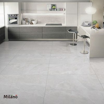 Indian Milano Porcelain Floor Tile (13) Cresto Light Grey Glossy 60X60Cm (4 Nos/Ctn,1.44Sqm)