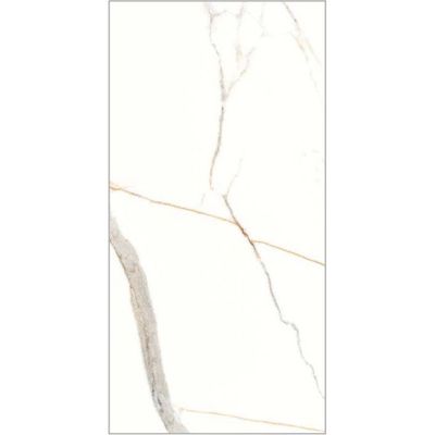 Indian Milano Porcelain Floor Tile  (21) Golden Statuario Glossy 60X120Cm (2 Nos/Ctn,1.44Sqm)