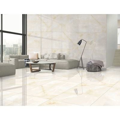 Indian Milano Porcelain Islab (45) Grace Onyxm Light Glossy 120X180Cm  (2 Nos/Ctn,4.320Sqm)