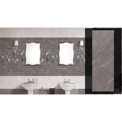 Indian Milano Ceramic Wall Tile (48) Opel Ash Glossy 30X90Cm (4 Nos/Ctn,1.08Sqm)