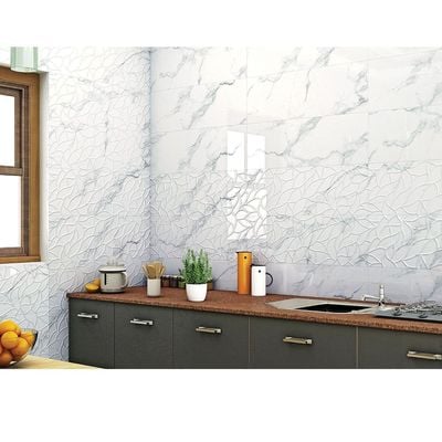 Indian Milano Ceramic Wall Tile (48) Carara Bianco 30X90Cm (4 Nos/Ctn,1.08Sqm)