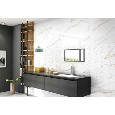 Indian Milano Stauario Iron Ore Super White Ceramic Tile Collection - 48 Series