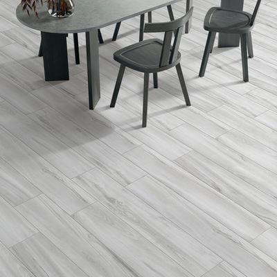 Indian Milano Wooden Floor Tile (53) Balboa Bianco Matt 20X120Cm (6 Nos/Ctn,1.44Sqm)