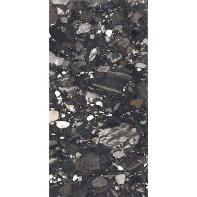 B2C Indian Milano Porcelain Islab (58) Marinace Black Matt Carving 120X240Cm (1 Nos/Ctn,2.880Sqm)