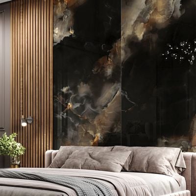 Indian Milano Porcelain Islab (60) Silk Onyx Night High Glossy 120X278Cm 6Mm (1 Nos/Ctn,3.336Sqm)