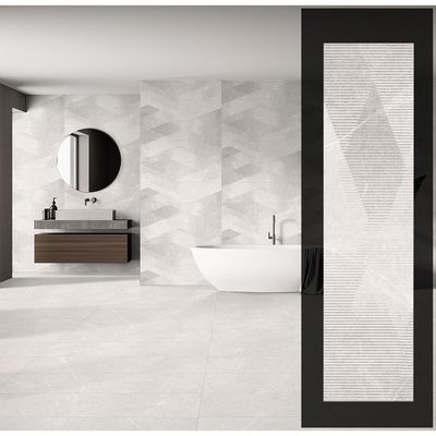 Indian Milano Ceramic Wall Tile (65) Fusion Bianco Deco Rocker 30X120Cm (4 Nos/Ctn,1.44Sqm)