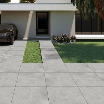 Indian Milano Outdoor Floor Tiles (82) Aster Bianco Rokedge Rustic Matt 60X60X16Mm (2 Nos/Ctn,0.72Sqm)