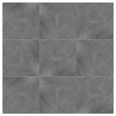 Indian Milano Outdoor Floor Tiles (82) Aster Nero Rokedge Rustic Matt 60X60X16Mm (2 Nos/Ctn,0.72Sqm)