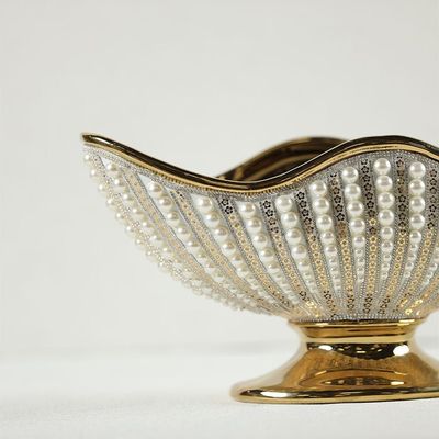 Juliet Fruit Bowl L 39 x W 18.5 x H 20.5 cm - Gold/White