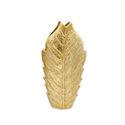 Decimus Leaf Texture Vase Small Gold 18X9X35 CM VDAL-51