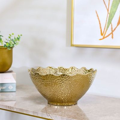 Liana Bowl Gold 26.5X26.5X12.5Cm