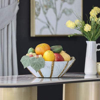 Eftinan Fruit Bowl Gold/Black-36.5 x 20.3 x 11 Cm 