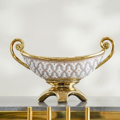 Abriz Fruit Bowl Gold-43 x 14.5 x 22 Cm 