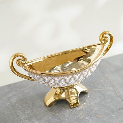 Abriz Fruit Bowl Gold-43 x 14.5 x 22 Cm 