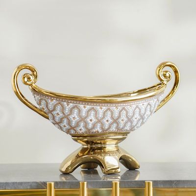 Abriz Fruit Bowl Gold-43 x 14.5 x 22 Cm 