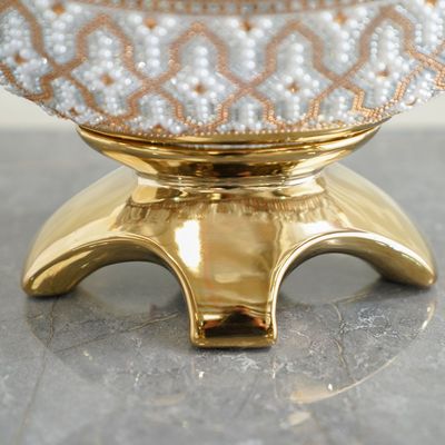 Abriz Fruit Bowl Gold-43 x 14.5 x 22 Cm 