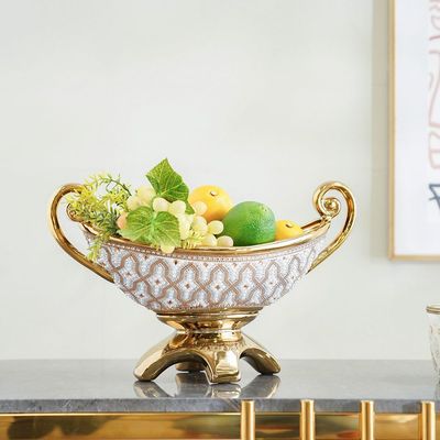 Abriz Fruit Bowl Gold-43 x 14.5 x 22 Cm 