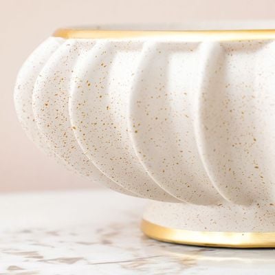 Lila Fruit Bowl Beige/Gold 28.7x28.7x11.5Cm